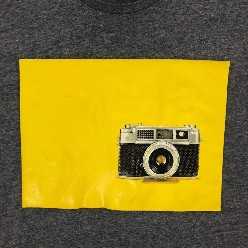 Old Navy Men's XL Graphic T-Shirt Camera Photography Gray Short Sleeve Tee